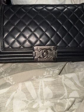 Chanel Le Boy Medium Black Quilted Lambskin bag